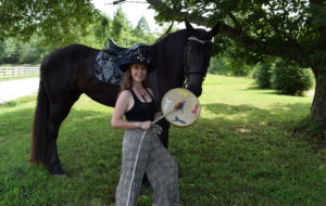 Cathy Woods with Horse and Drum